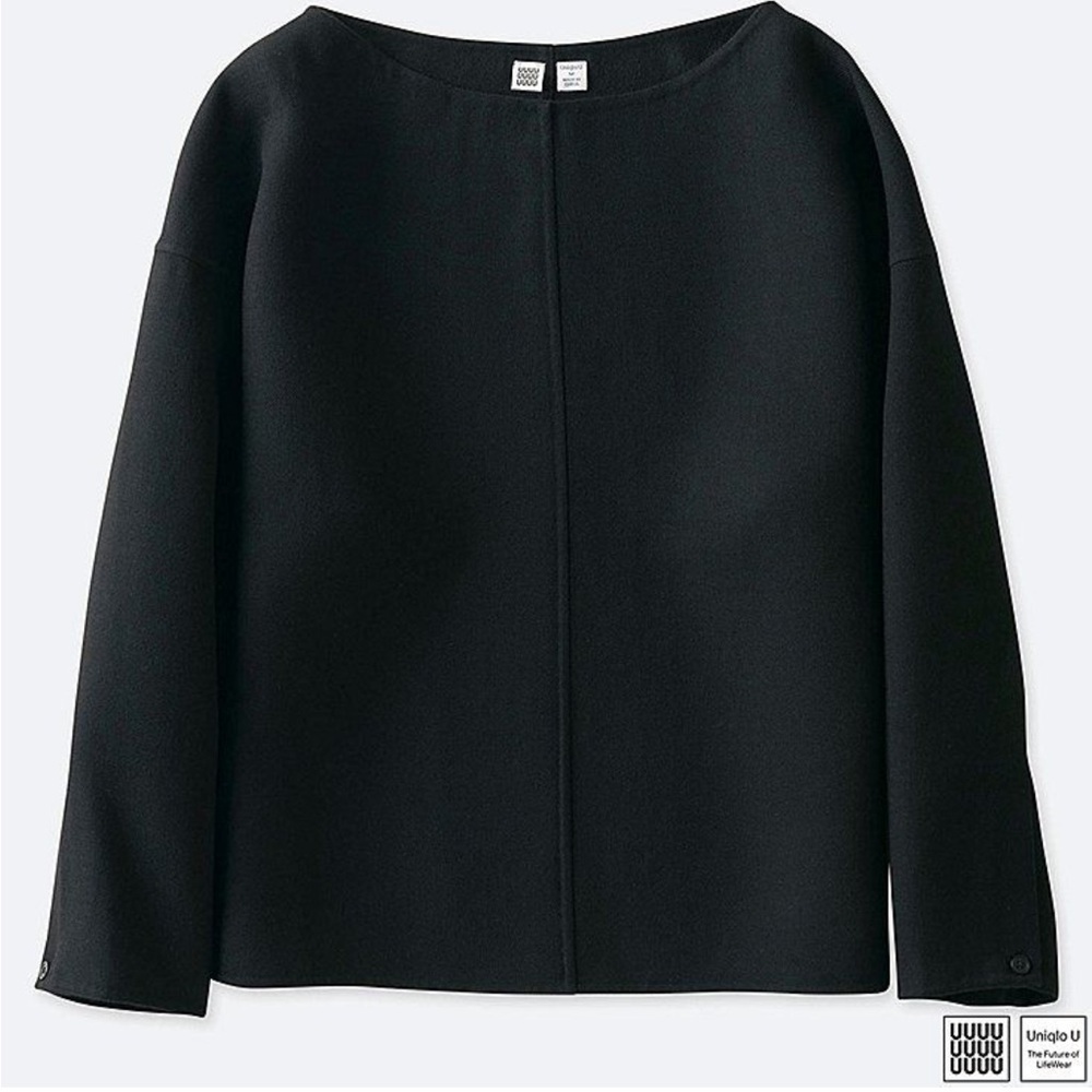 NEW Uniqlo Structured Wool Blended Pull Over Long Sleeve Blouse Size XS